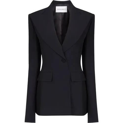 Schwarzer Slim Fit Blazer - Nina Ricci - Modalova