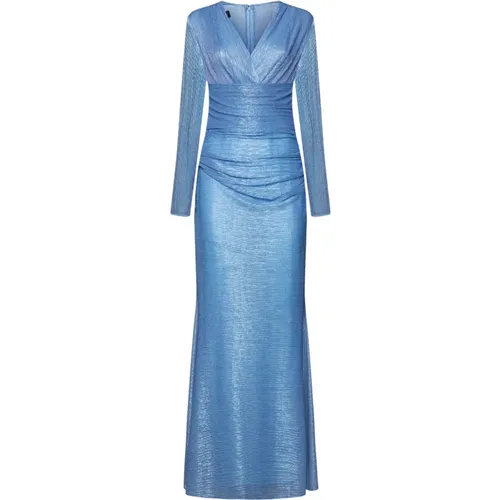 V-Neck Flared Dress , female, Sizes: L, M - Talbot Runhof - Modalova