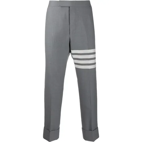 Grey 4-Bar Trousers , male, Sizes: L - Thom Browne - Modalova