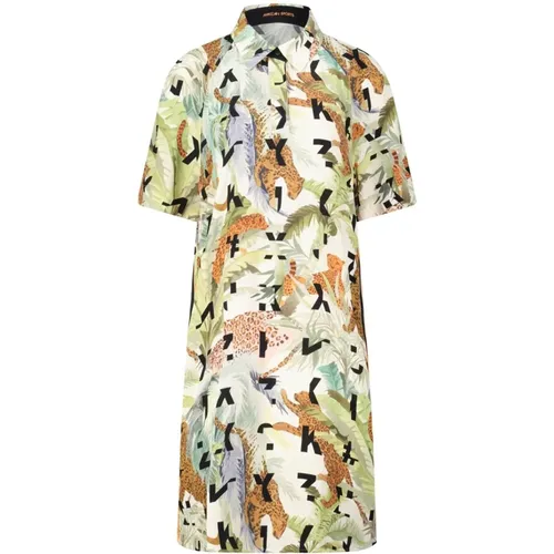 Blusenkleid mit Dschungel-Print , Damen, Größe: S - Marc Cain - Modalova