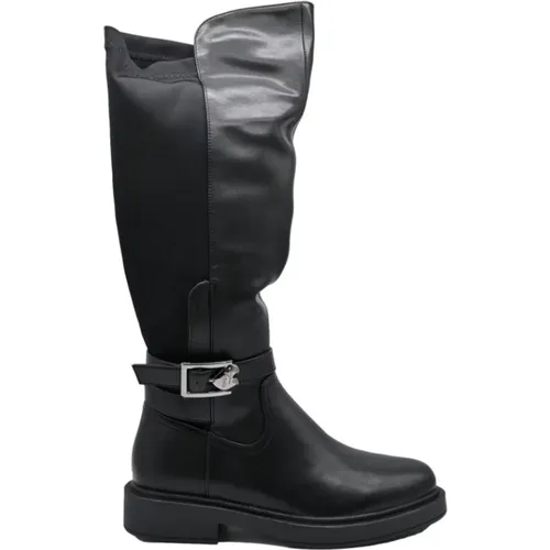 Elastische Schwarze Stiefel , Damen, Größe: 39 EU - Braccialini - Modalova