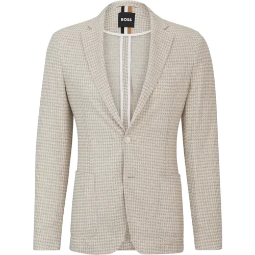 Modern Slim Fit Jacket in Patterned Jersey , male, Sizes: 3XL, 2XL, M - Hugo Boss - Modalova