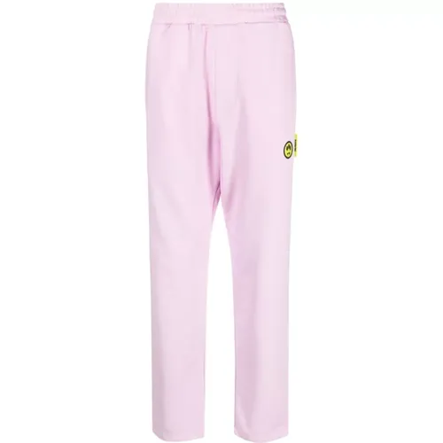 Pink Lavander Sweat Pants,Wide Trousers,Schwarze Sweat Pants - Barrow - Modalova