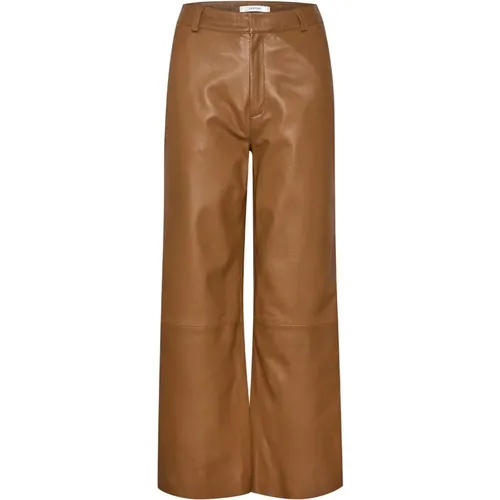 Leather Trousers , female, Sizes: L, M - Gestuz - Modalova