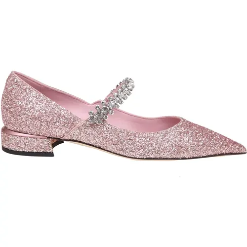 Glittery Ballerina Sandals , female, Sizes: 3 UK, 6 UK, 4 UK, 6 1/2 UK, 5 1/2 UK, 4 1/2 UK, 5 UK, 7 UK - Jimmy Choo - Modalova