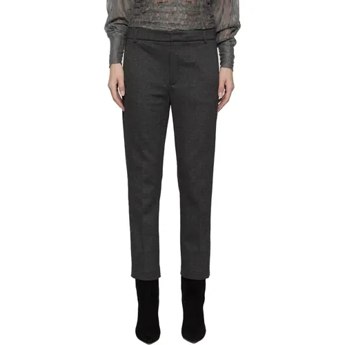 Zip Pants in Herringbone Pattern , female, Sizes: W27, W26 - Dondup - Modalova