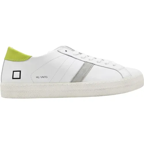 Vintage Low Top Sneakers White-Apple , male, Sizes: 10 UK, 8 UK - D.a.t.e. - Modalova