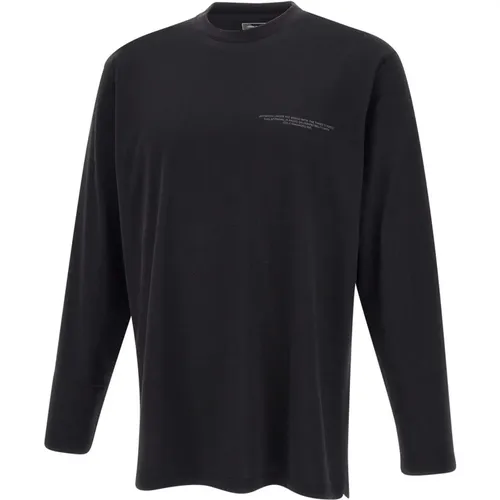 Schwarzer Baumwollpullover mit Logo-Print , Herren, Größe: L - Y-3 - Modalova