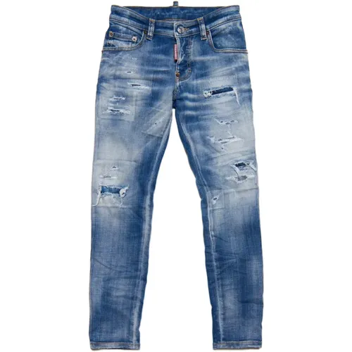Hellblaue Skinny Skater Jeans mit Farbverlauf - Dsquared2 - Modalova