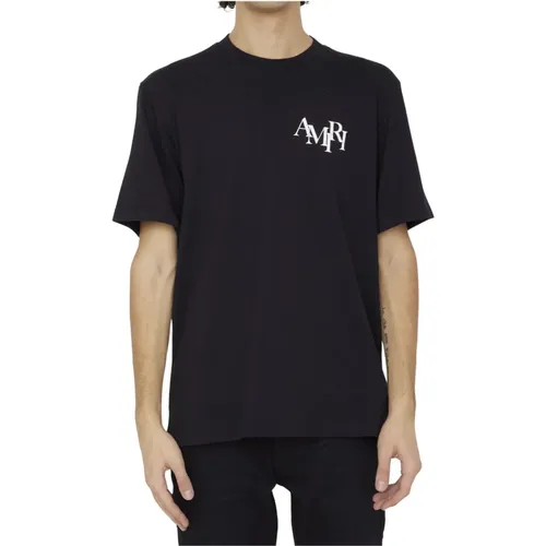 Schwarzes Staggered Logo T-Shirt - Amiri - Modalova