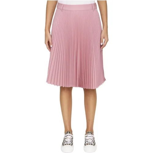 Pleated Wool Midi Skirt , female, Sizes: 2XS - Burberry - Modalova
