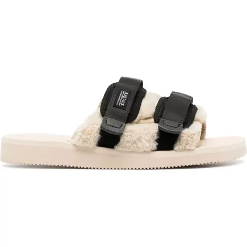 Black Moto Logo Patch Sandals , male, Sizes: 6 UK, 11 UK, 12 UK - Suicoke - Modalova