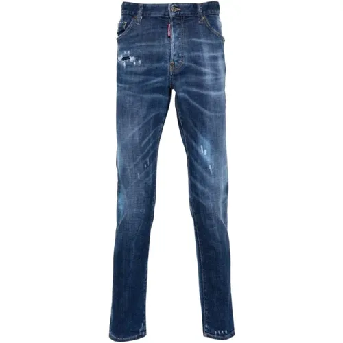 Blaue Gewaschene Denim Skinny Jeans - Dsquared2 - Modalova