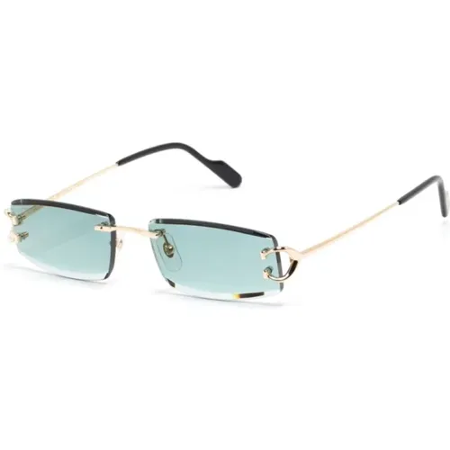 Goldene Sonnenbrille mit Zubehör,Goldene Sonnenbrille für den täglichen Gebrauch,Goldene Sonnenbrille mit Originalzubehör - Cartier - Modalova