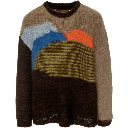 Alpaka Colorblock Strickpullover , Herren, Größe: XL - Brain Dead - Modalova