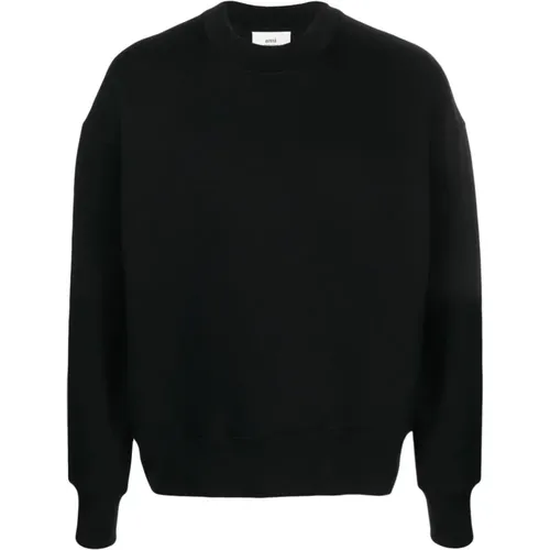 Schwarzer Logo Patch Sweatshirt , Herren, Größe: S - Ami Paris - Modalova