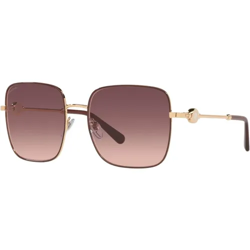 Pink Gold Sunglasses , female, Sizes: 57 MM - Bvlgari - Modalova