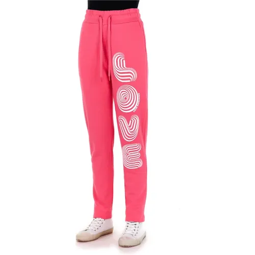 Stylish Fuchsia Sweatpants for Women , female, Sizes: 2XS, S - Love Moschino - Modalova