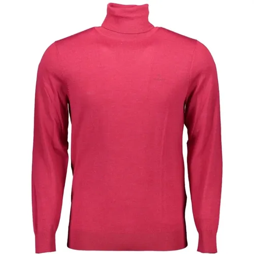 Eleer rosa Rollkragenpullover aus reiner Wolle , Herren, Größe: 2XL - Gant - Modalova