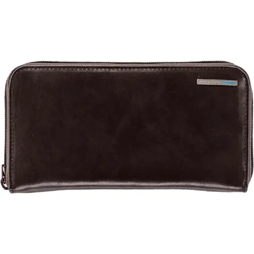 Dark Leather Wallet with 4 Compartments , female, Sizes: ONE SIZE - Piquadro - Modalova