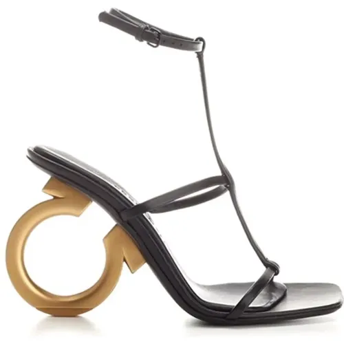 Elina Leather Sandals , female, Sizes: 3 UK - Salvatore Ferragamo - Modalova
