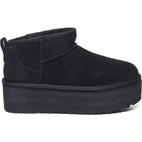 Schwarze Wildlederstiefel mit Wollfutter , Damen, Größe: 41 EU - Ugg - Modalova