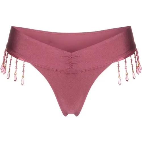 Bead-Embellished Fringe Bikini Bottoms - Frankies Bikinis - Modalova