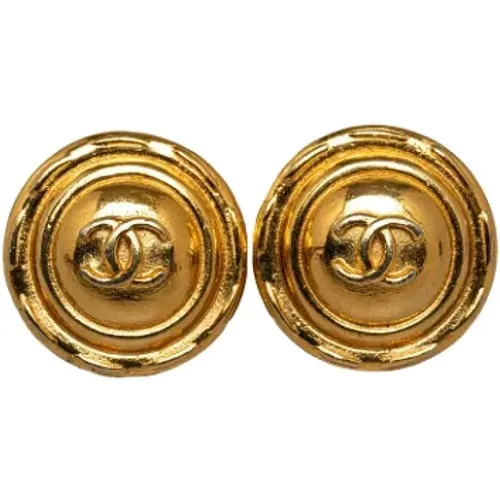 Pre-owned Gold earrings , female, Sizes: ONE SIZE - Chanel Vintage - Modalova