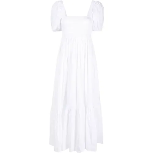 Popeline Smock Maxi Kleid , Damen, Größe: M - Ganni - Modalova