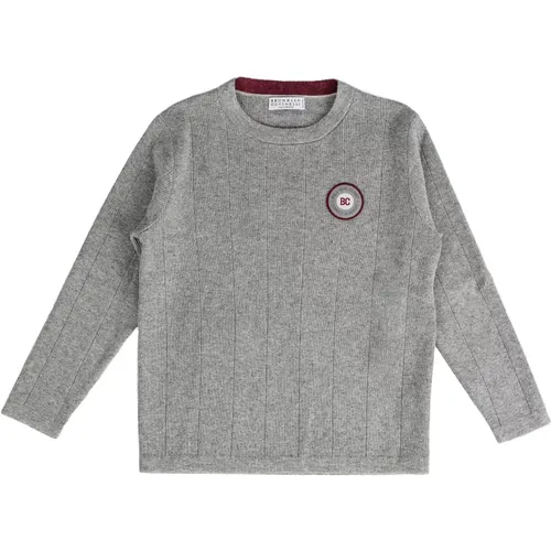 Kinder Pullover aus reiner Schurwolle - BRUNELLO CUCINELLI - Modalova