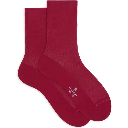 Kurze gerippte einfarbige fuchsia Socken für Damen - Gallo - Modalova