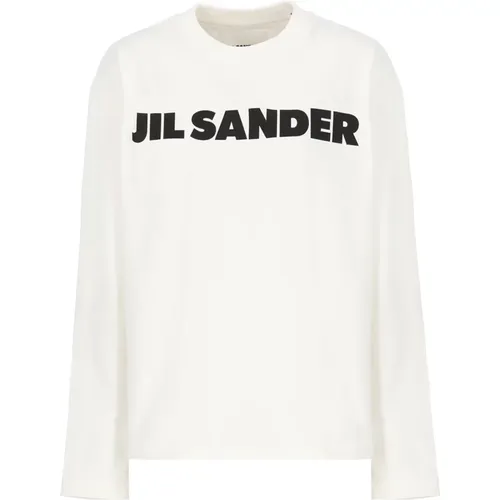 Cotton T-shirt with Printed Logo , female, Sizes: M, S, XS - Jil Sander - Modalova