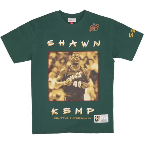 Vintage Shawn Kemp NBA Tee , male, Sizes: L - Mitchell & Ness - Modalova