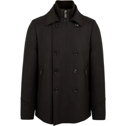 Zipper and Button Front Coats , male, Sizes: 2XL - Moorer - Modalova