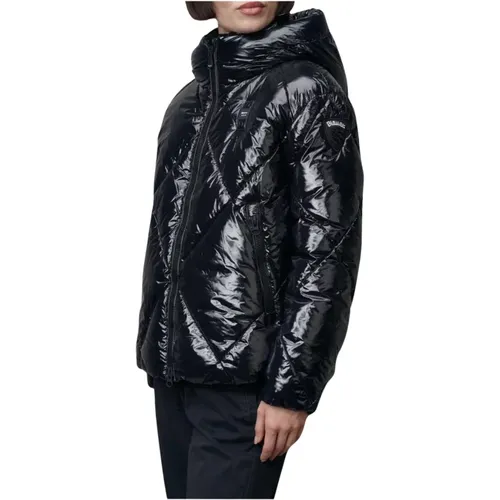 Shiny Parka with High Collar , female, Sizes: S - Blauer - Modalova