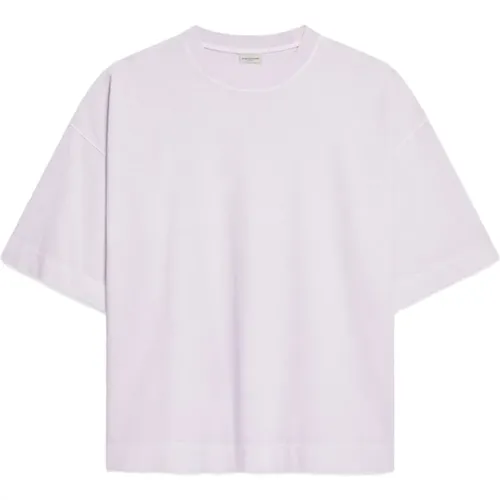 Lila Baumwoll-T-Shirt mit Oversized-Schnitt , Herren, Größe: M - Dries Van Noten - Modalova