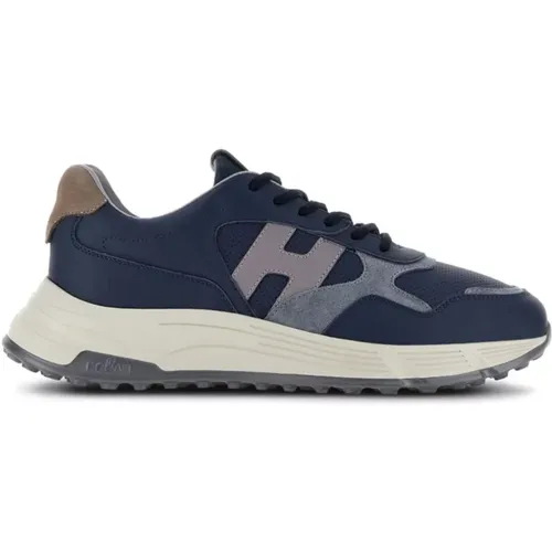 Blaue Leder Panel Sneakers , Herren, Größe: 39 EU - Hogan - Modalova