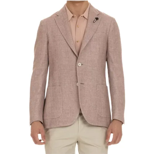 Linen-Wool Woven Jacket , male, Sizes: L, 2XL, S - Lardini - Modalova