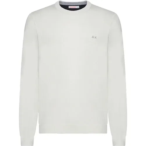 Men Round Solid Color Sweater , male, Sizes: XL, L, S - Sun68 - Modalova