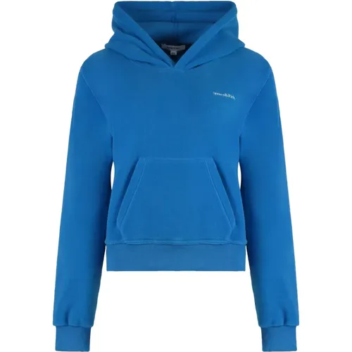 Gerippter Kapuzenpullover Polyester Stil , Damen, Größe: XL - Sporty & Rich - Modalova