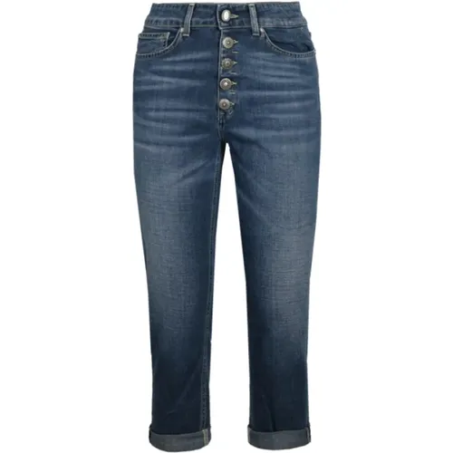 Blaue Denim Jeans mit Knopfverschluss , Damen, Größe: W25 - Dondup - Modalova