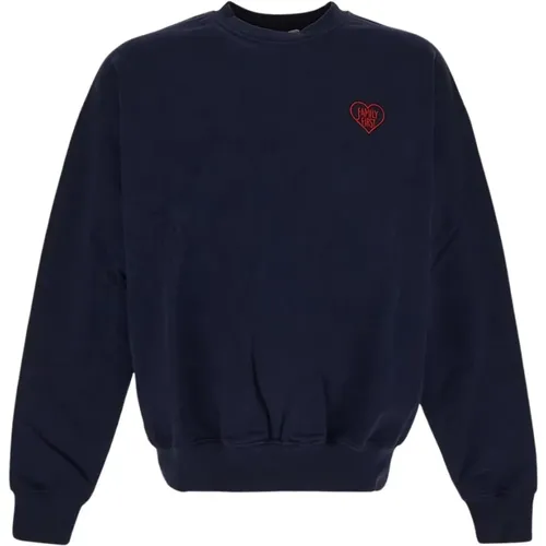 Herz Baumwoll-Sweatshirt , Herren, Größe: M - FAMILY FIRST - Modalova