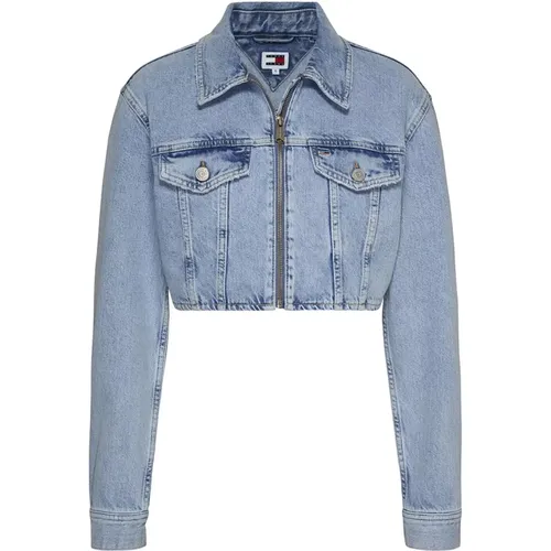 Leichte Denimjacke für Damen , Damen, Größe: M - Tommy Hilfiger - Modalova