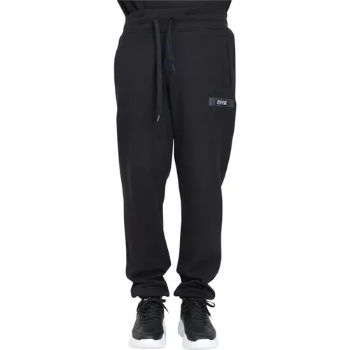 Schwarze sportliche Hose mit Logo , Herren, Größe: S - Versace Jeans Couture - Modalova