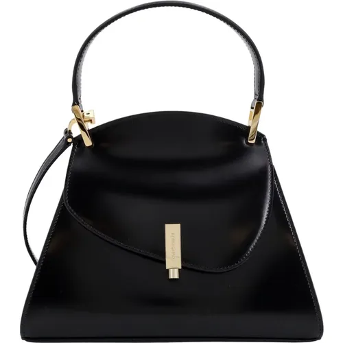 Leather Handbag with Snap Closure , female, Sizes: ONE SIZE - Salvatore Ferragamo - Modalova