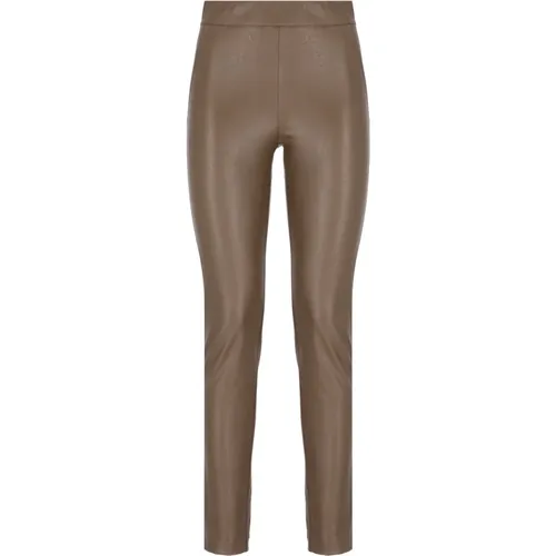 Braune Synthetiklederhose mit Elastischem Bund , Damen, Größe: XS - D.Exterior - Modalova