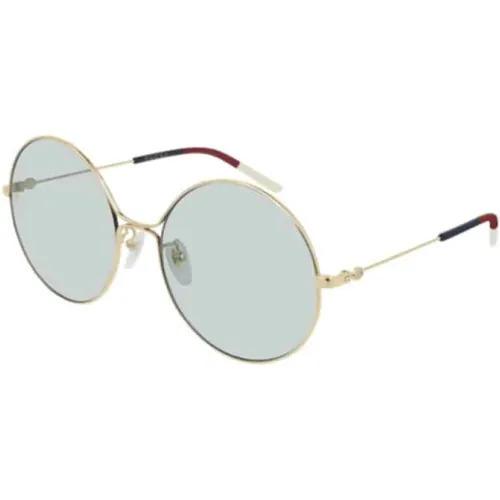Gg0395S Sonnenbrille Gold Hellblau , unisex, Größe: 58 MM - Gucci - Modalova