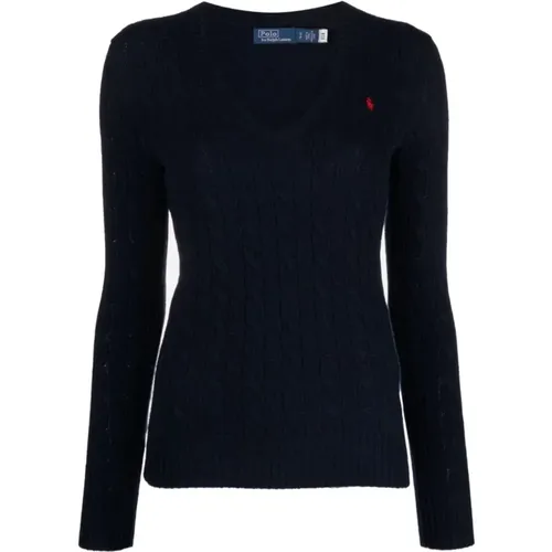 Blauer Pullover aus Wolle und Kaschmir mit langen Ärmeln , Damen, Größe: M - Polo Ralph Lauren - Modalova