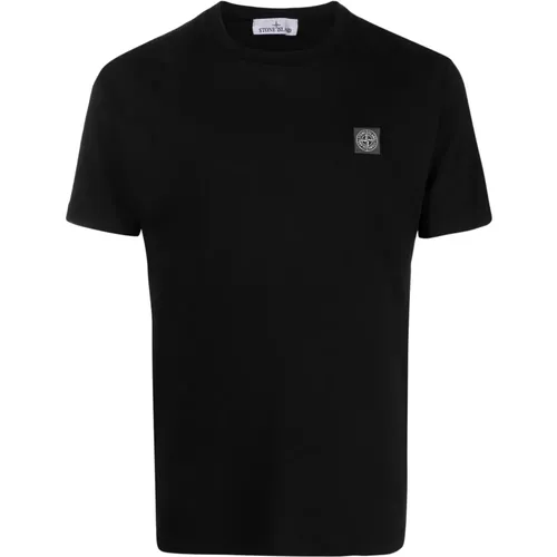 Cotton Logo Patch T-Shirt , male, Sizes: L, M - Stone Island - Modalova