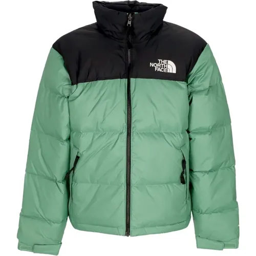 Retro Nuptse Jacke - Tiefes Grasgrün , Herren, Größe: M - The North Face - Modalova